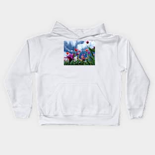 Multi color Tulips Kids Hoodie